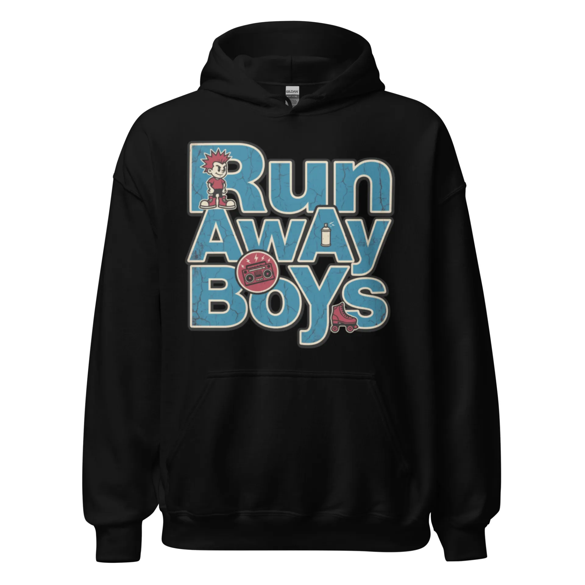 Albert Harry Run Away Boys black classic hoodie
